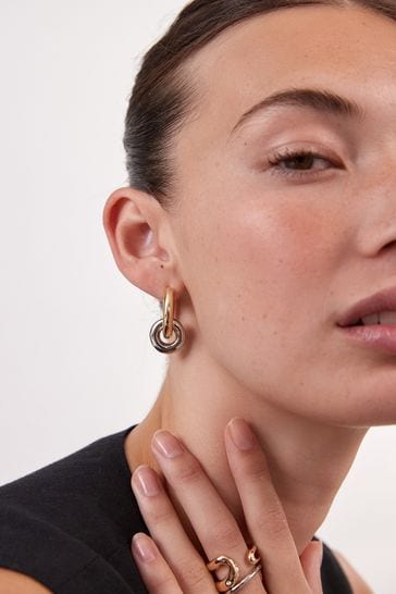 Buy Gold Tone Silver Tone Chunky Hoop Earrings from Next Singapore