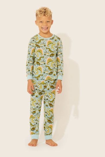 Buy Cath Kidston Blue Crocodile Swamp Long Sleeve Jersey Pyjamas