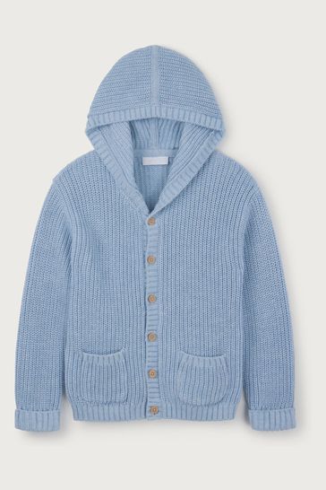 Blue shop hooded cardigan