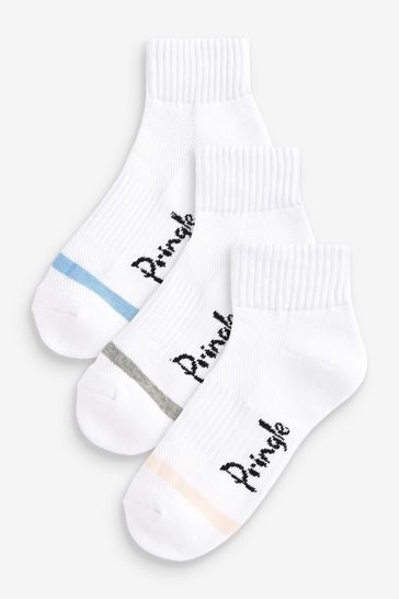 Pringle White Quarter Length Sports Socks