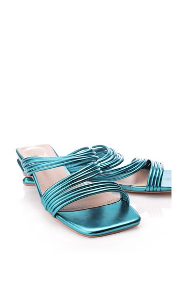 Buy Moda In Pelle Natally Blue Square Toe Flat Strappy Sandals