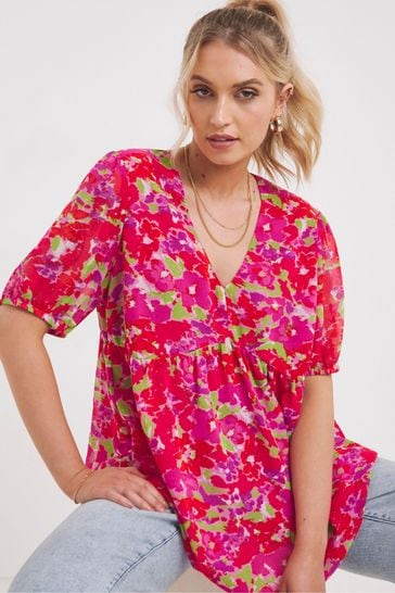 Chiffon peplum top deals