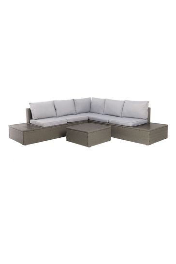 Charles bentley grey 4 top seater rattan lounge set