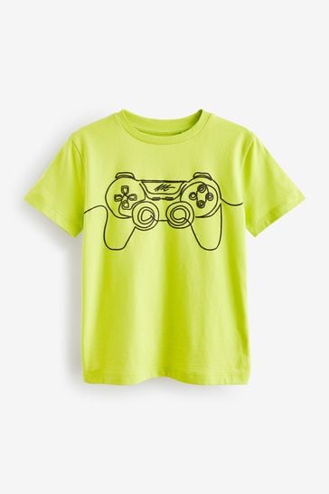 Lime Green Short Sleeve Graphic T-Shirt (3-16yrs)