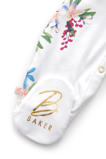 Baker by Ted Baker Frilled White Sleepsuit