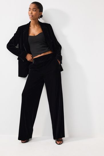 Next black velvet trousers on sale