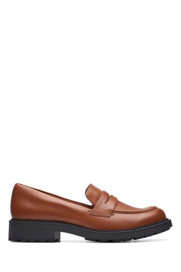 Clarks Brown Leather Orinoco Penny Loafer Shoes