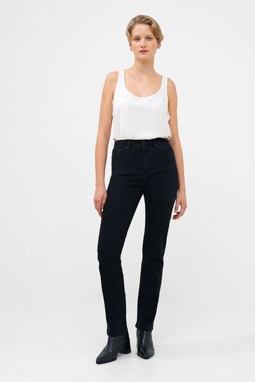 Black stretch cigarette trousers clearance