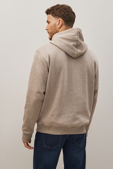 Buy Neutral Check Cotton Jersey Lined Hoodie from Next Denmark