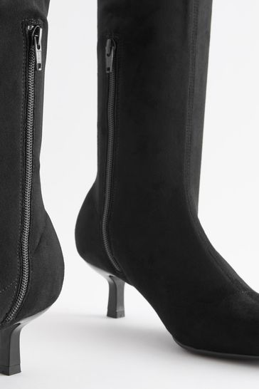 Black sock knee high boots online