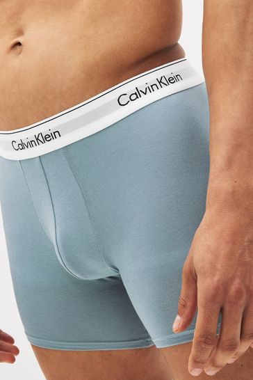 Buy Calvin Klein Blue Modern Cotton Stretch Boxers 3 Pack from