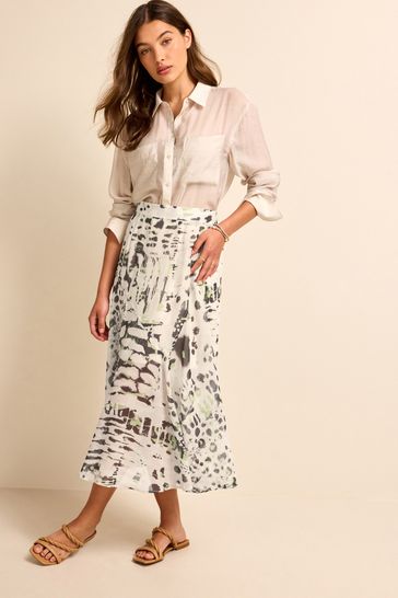 Green asymmetric midi skirt sale