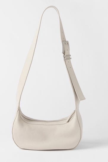 Mint Velvet Cream Leather Cross-Body Bag