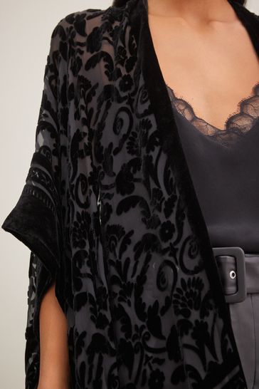 Black velvet hotsell kimono jacket