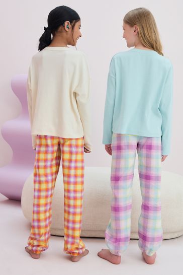Buy Bright Pastel Woven Check Pyjamas 2 Pack 3 16yrs from Next Saudi Arabia