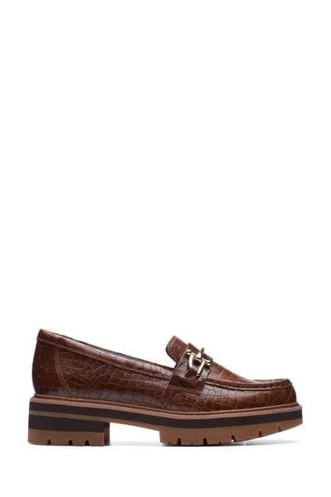 Clarks Brown Leather Orianna Bit Loafer Shoes