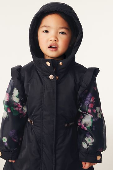Buy Baker by Ted Baker Navy Shower Resistant Organza Sleeve Coat