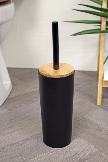 Showerdrape Black Sonata Toilet Brush Holder