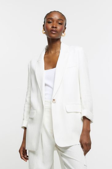 River Island Linen White Blazer