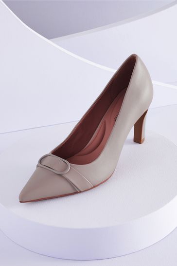 Taupe Forever Comfort With Motionflex Hardware Trim Court Shoes