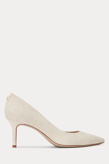 Beige suede court shoes store