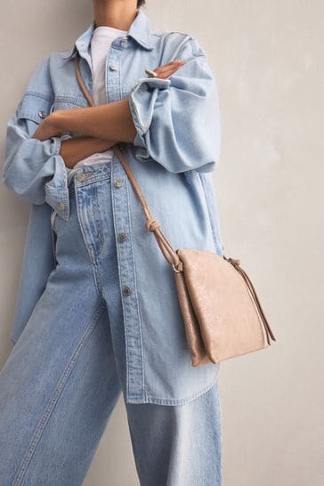 Gold leather cross body cheap bag