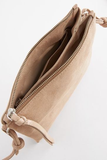 Gold Leather Cross Body Bag