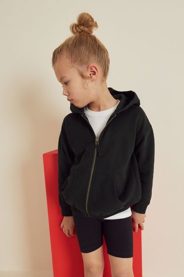 Girls black on sale zip up