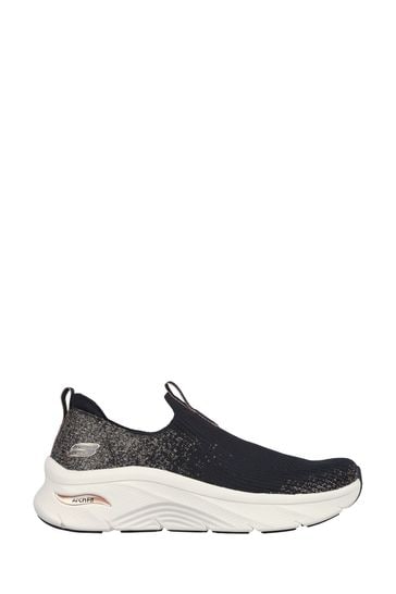 Skechers Black Arch Fit D'Lux Glimmer Dust Womens Trainers