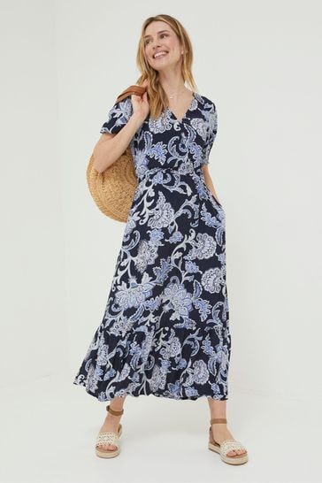 Buy FatFace Blue Palace Maxi Dress from Next Denmark
