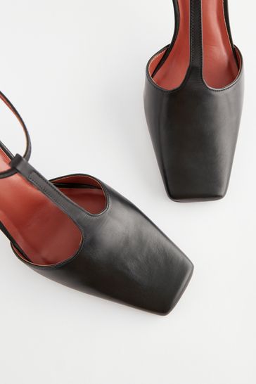 Black patent t bar heels sales