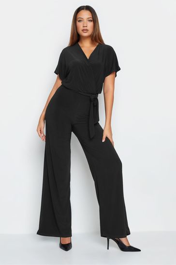 Long Tall Sally Black ITY Wrap Jumpsuit