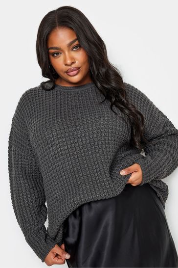 Waffle top knit jumper