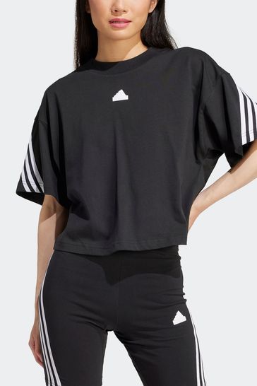 Buy adidas Black Sportswear Future Icons 3 Stripes T Shirt from