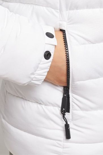 White fur lined coat outlet