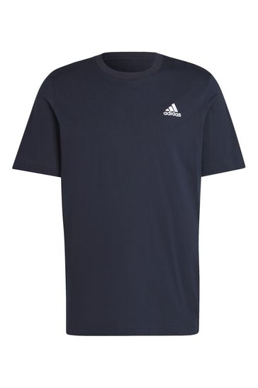 adidas Blue Sportswear Essentials Single Jersey Embroidered Small Logo T-Shirt