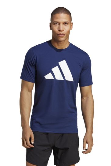 adidas Blue Train Essentials Feelready Logo Training T-Shirt
