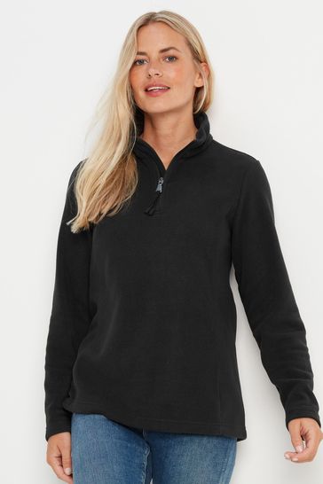 Tog 24 Black Revive Fleece Zip Neck Jumper