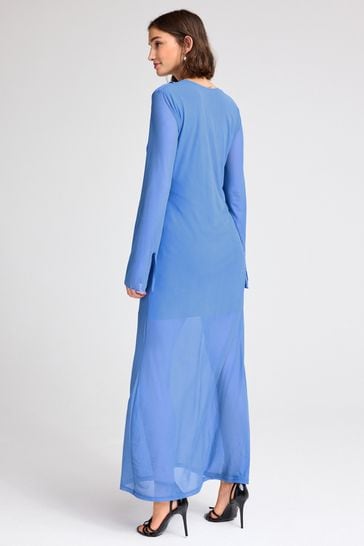 Light blue maxi dress sale long sleeve