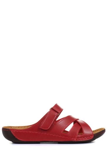 Pavers Red Ladies Touch Fasten Mules