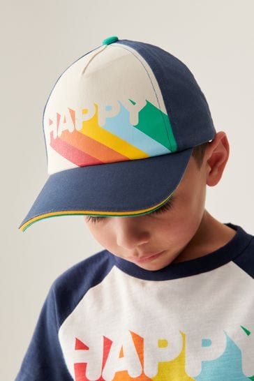 Little Bird by Jools Oliver Navy Happy Rainbow Baseball Cap