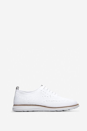 Cole Haan White OriginalGrand Stitchlite Wingtip Oxford Lace-Up Shoes