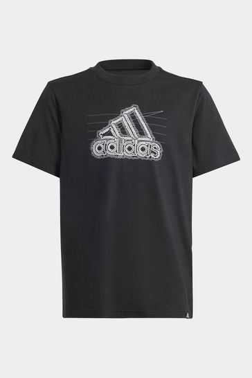 T shirt adidas black top