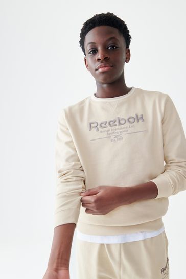 Buy Reebok Embroidered Logo 100 Cotton Chalk White Sweatshirt from the Laura Ashley online shop