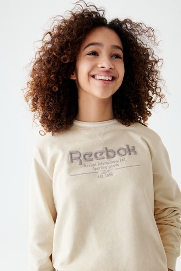 Buy Reebok Embroidered Logo 100 Cotton Chalk White Sweatshirt from the Laura Ashley online shop