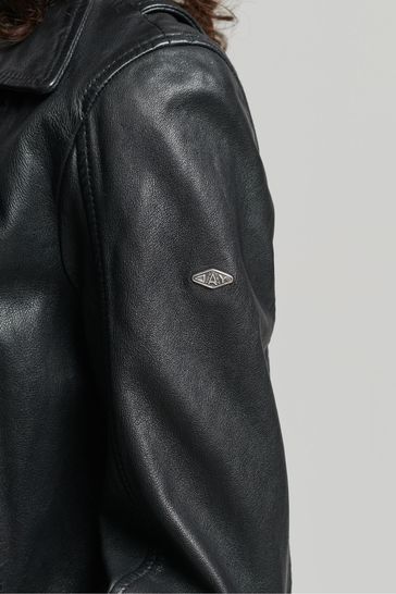 Superdry denim biker store jacket trench green