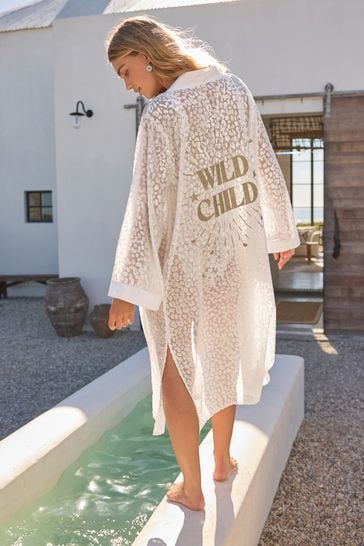 Maxi white kimono sales