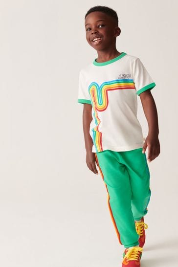 Little Bird by Jools Oliver Green Rainbow T-Shirt and Jogger Set
