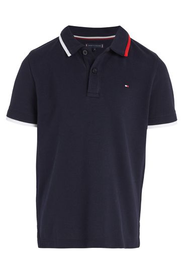 Buy Tommy Hilfiger Kids Blue Flag Tipping Polo Top from Next
