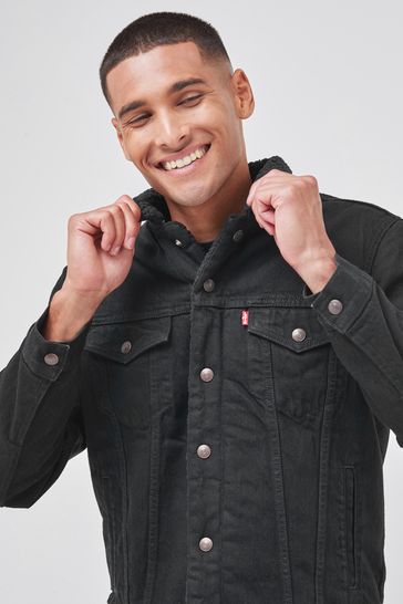 Mens levi discount lined denim jacket